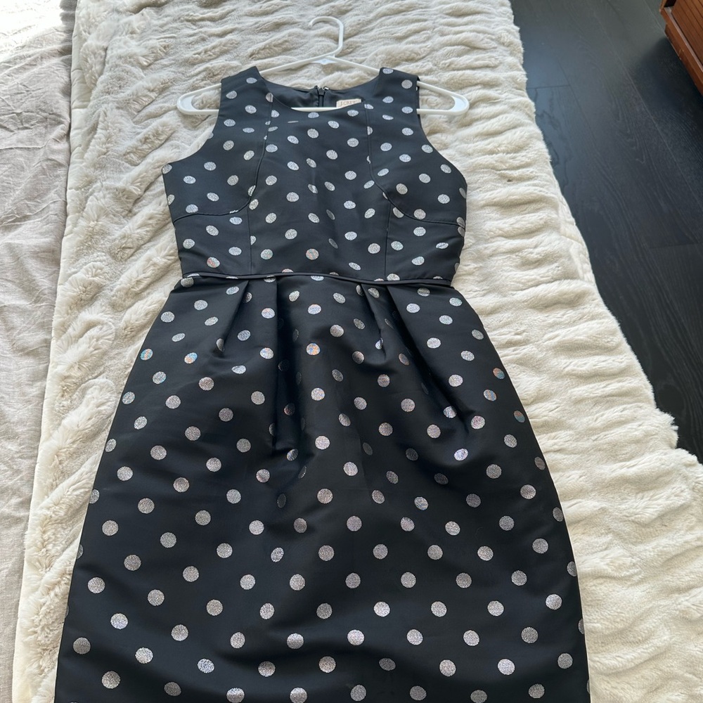 J. Crew Black Dress with Silver Dots